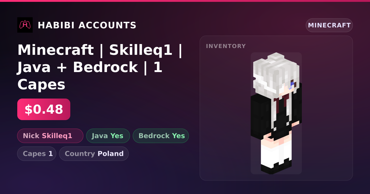 Minecraft | Skilleq1 | Java + Bedrock | 1 Capes — HabibiAccounts