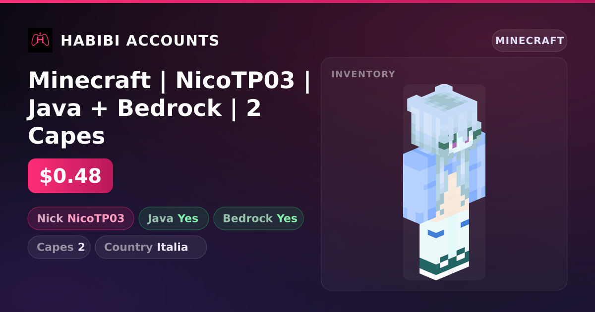 Minecraft | NicoTP03 | Java + Bedrock | 2 Capes — HabibiAccounts