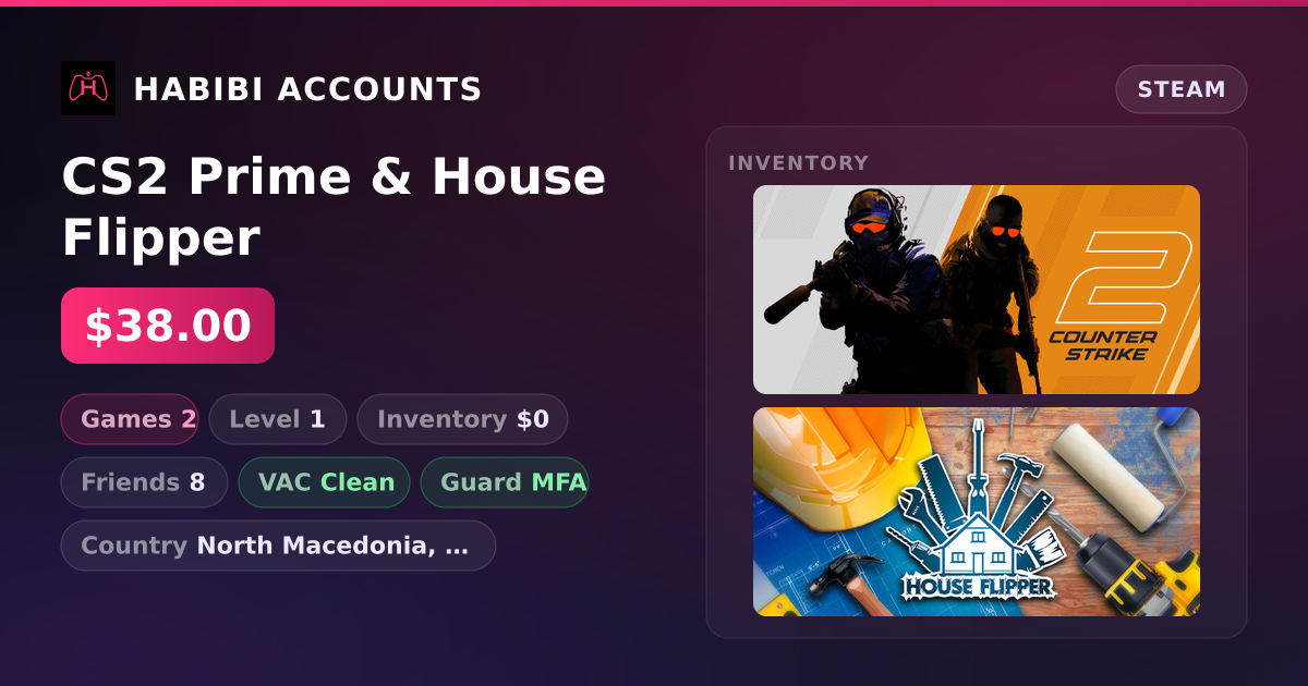 CS2 Prime & House Flipper — HabibiAccounts