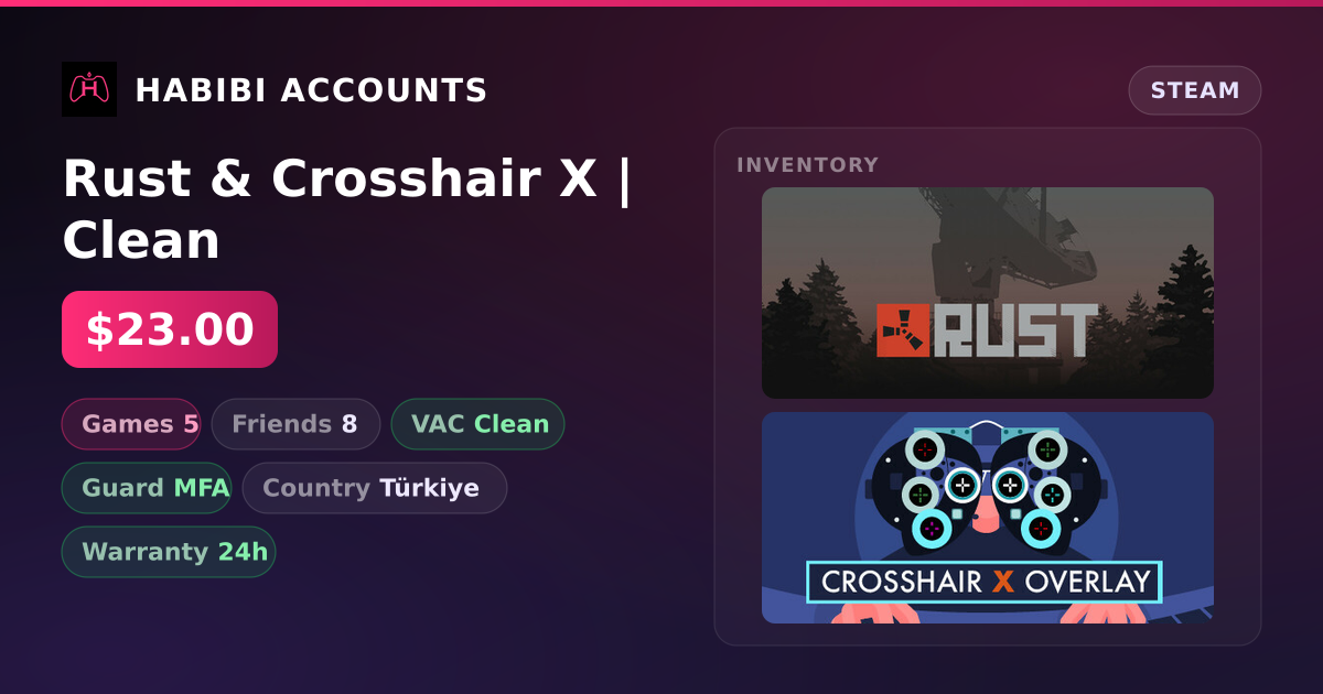 Rust & Crosshair X | Clean — HabibiAccounts