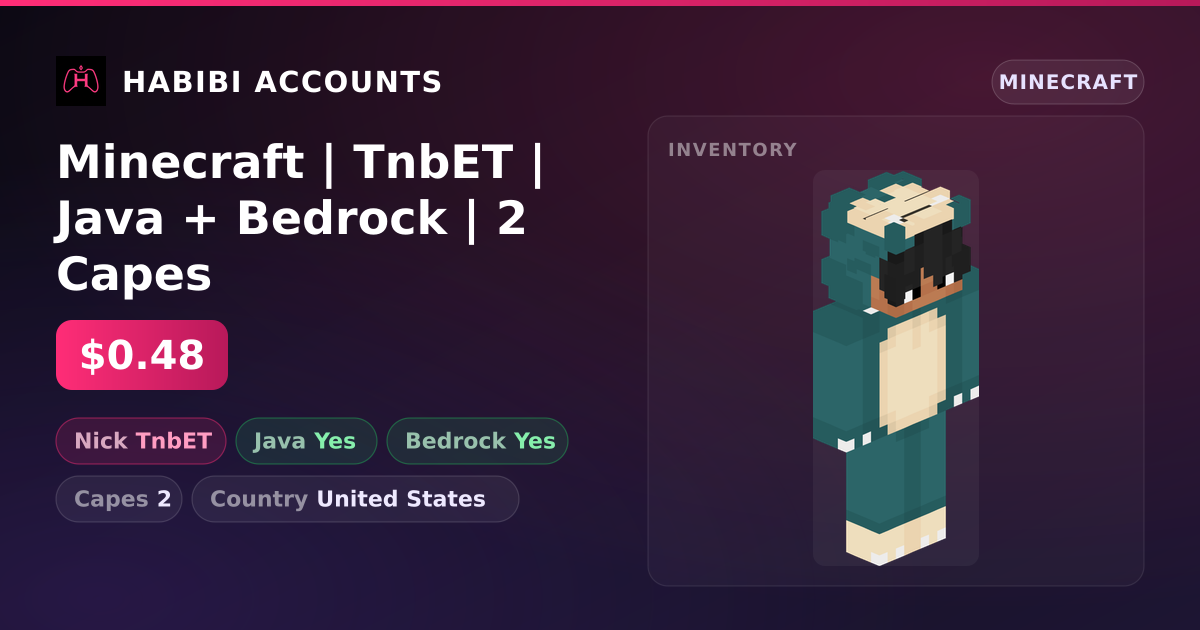 Minecraft | TnbET | Java + Bedrock | 2 Capes — HabibiAccounts