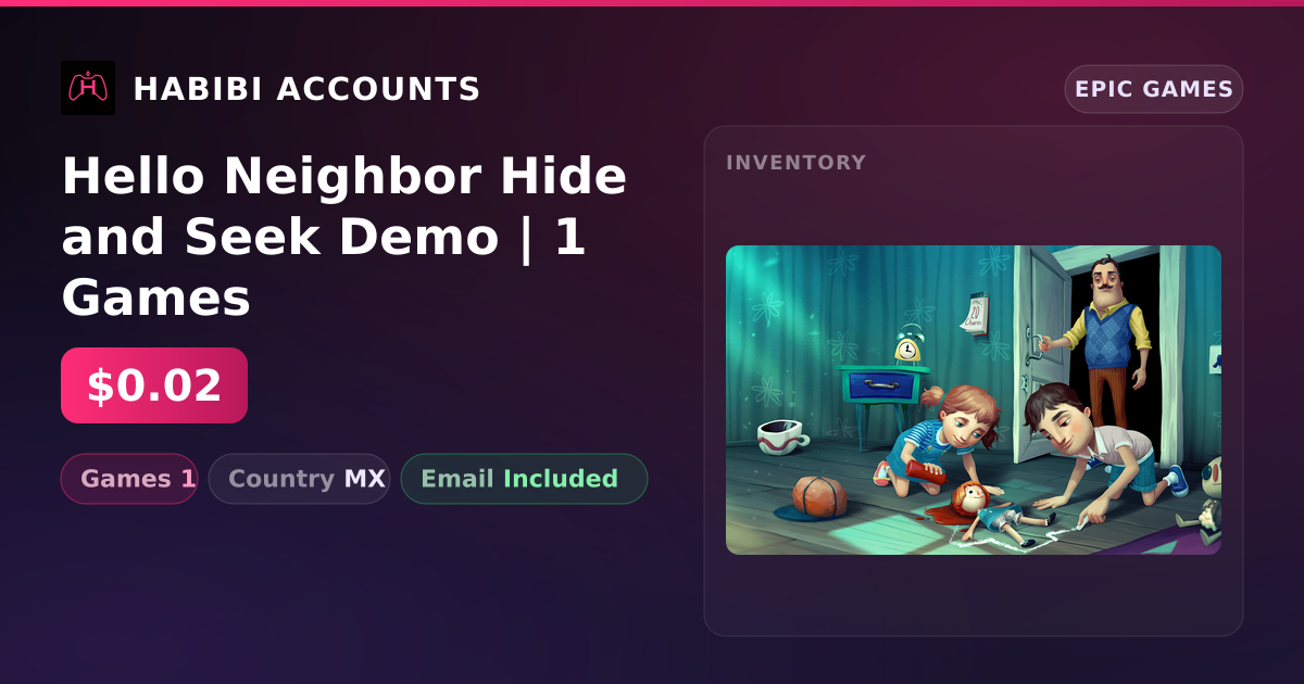 Hello Neighbor Hide and Seek Demo | 1 Games — HabibiAccounts