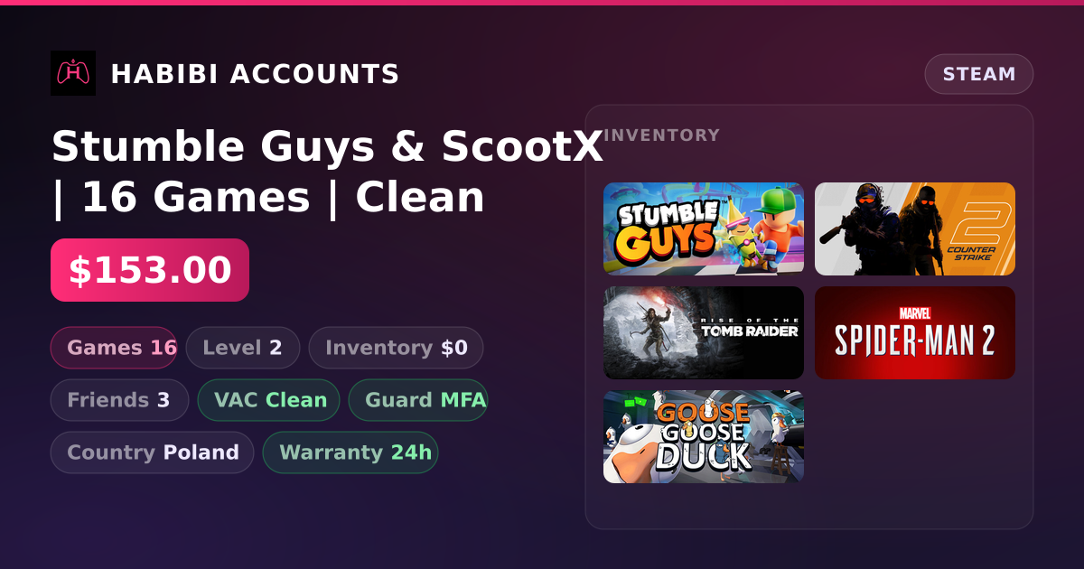 Stumble Guys & ScootX | 16 Games | Clean