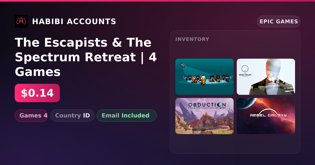 The Escapists & The Spectrum Retreat | 4 Games — HabibiAccounts
