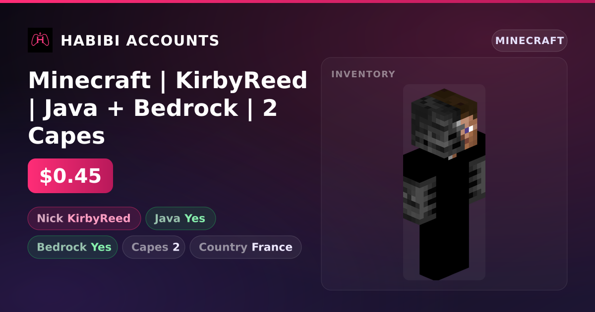 Minecraft | KirbyReed | Java + Bedrock | 2 Capes — HabibiAccounts