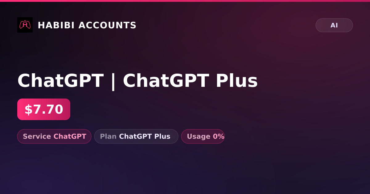 ChatGPT | ChatGPT Plus — HabibiAccounts