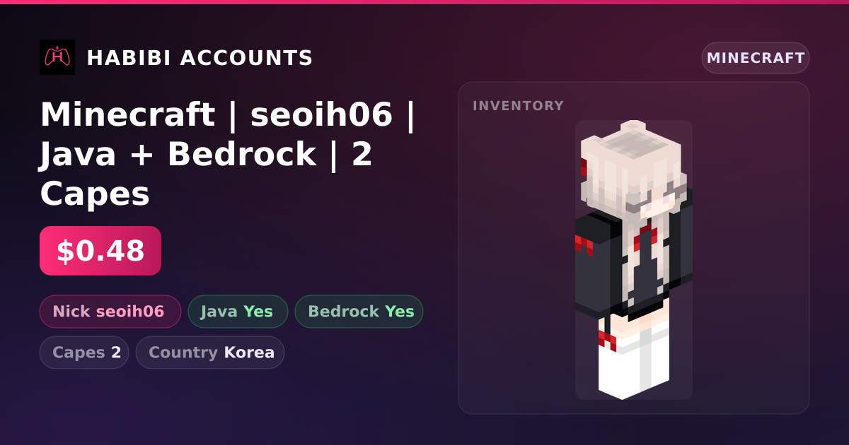 Minecraft | seoih06 | Java + Bedrock | 2 Capes — HabibiAccounts