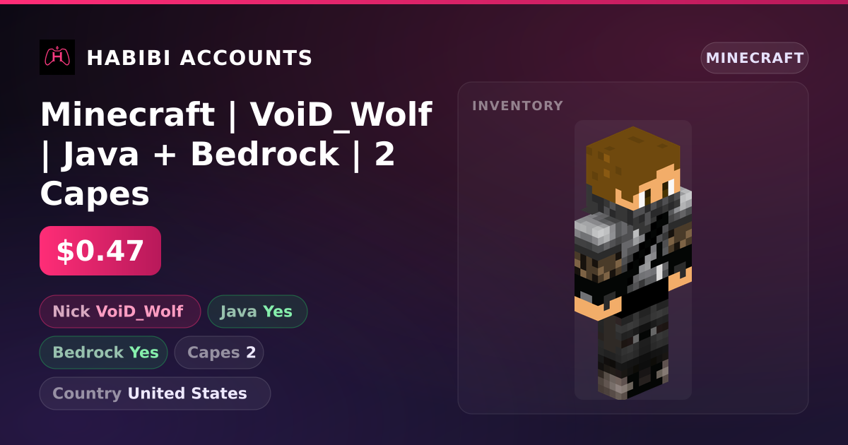 Minecraft | VoiD_Wolf | Java + Bedrock | 2 Capes — HabibiAccounts