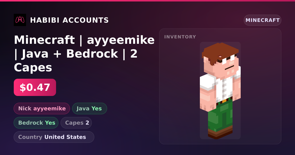 Minecraft | ayyeemike | Java + Bedrock | 2 Capes — HabibiAccounts