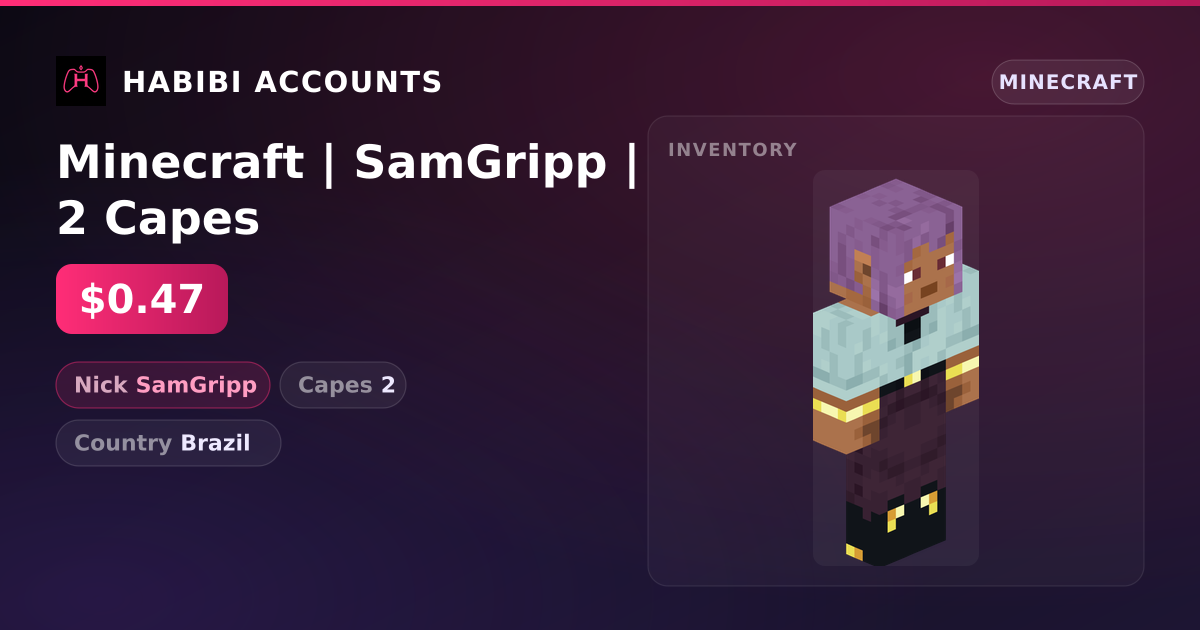 Minecraft | SamGripp | 2 Capes — HabibiAccounts