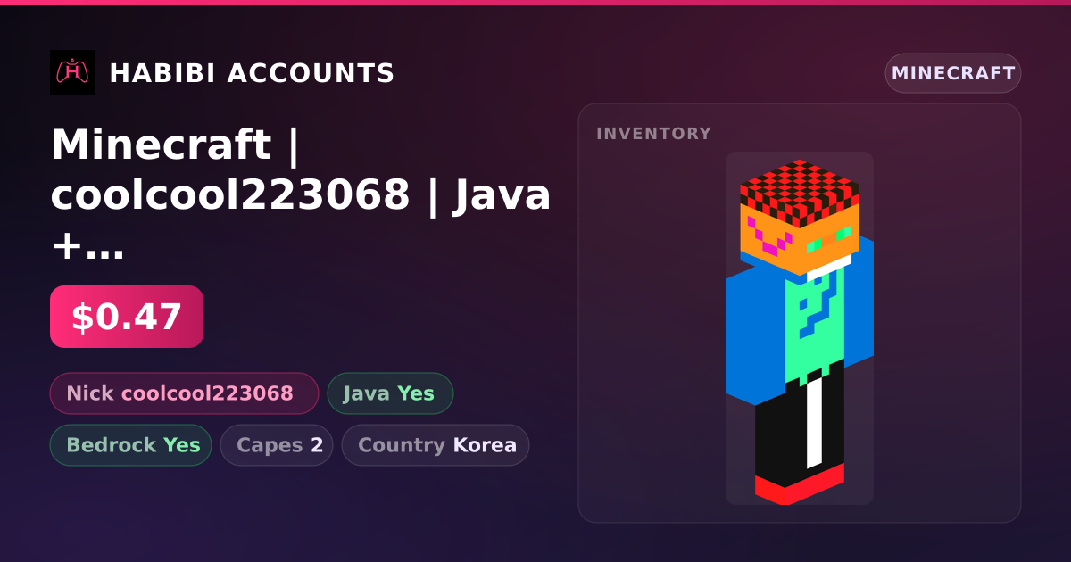 Minecraft | coolcool223068 | Java + Bedrock | 2 Capes — HabibiAccounts