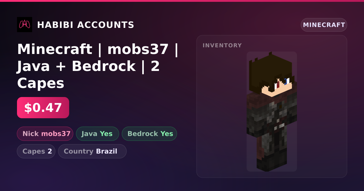 Minecraft | mobs37 | Java + Bedrock | 2 Capes — HabibiAccounts