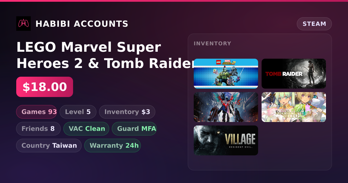 LEGO Marvel Super Heroes 2 & Tomb Raider | 93 Games | Clean