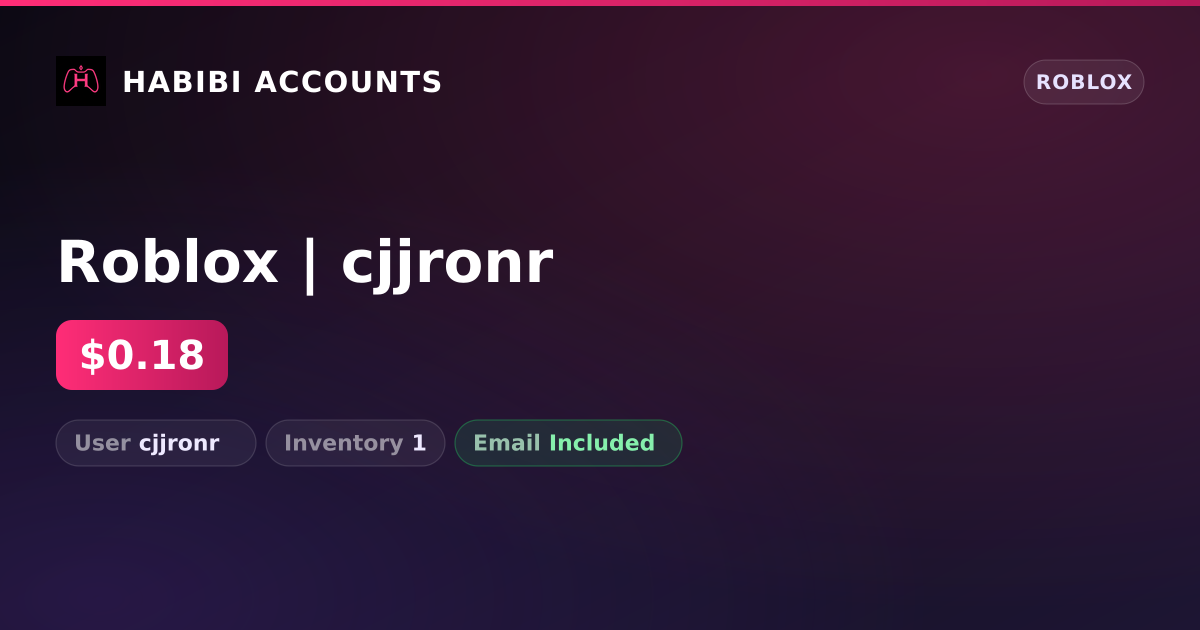 Roblox | cjjronr — HabibiAccounts