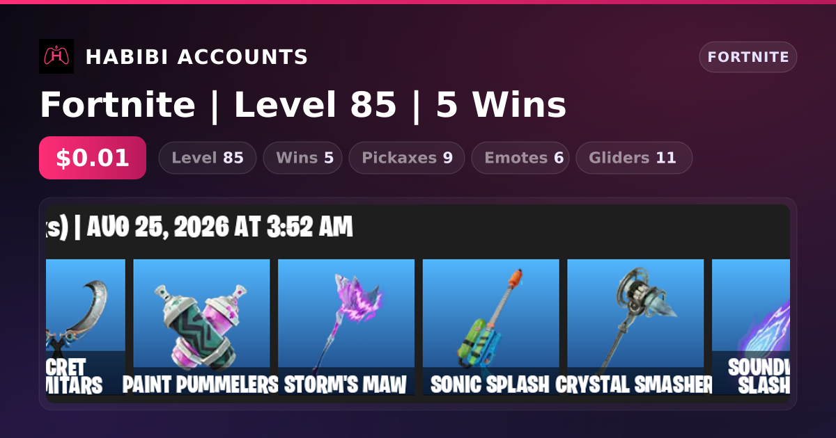 Fortnite | Level 85 | 5 Wins — HabibiAccounts