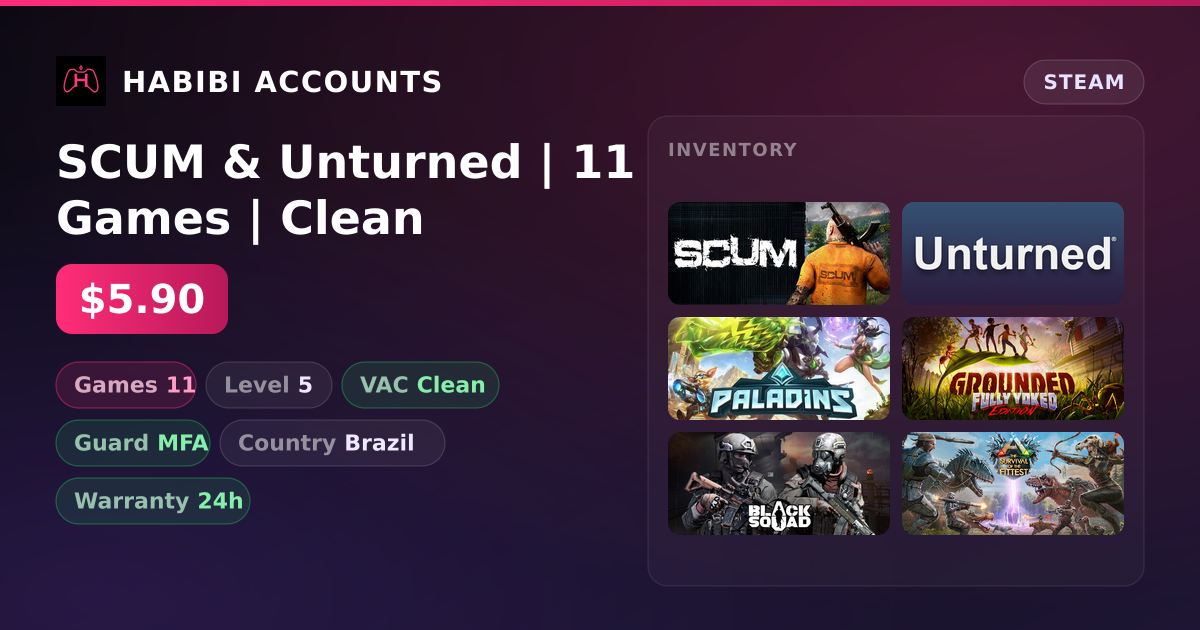 SCUM & Unturned | 11 Games | Clean