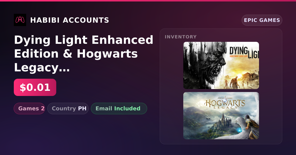 Dying Light Enhanced Edition & Hogwarts Legacy | 2 Games — HabibiAccounts