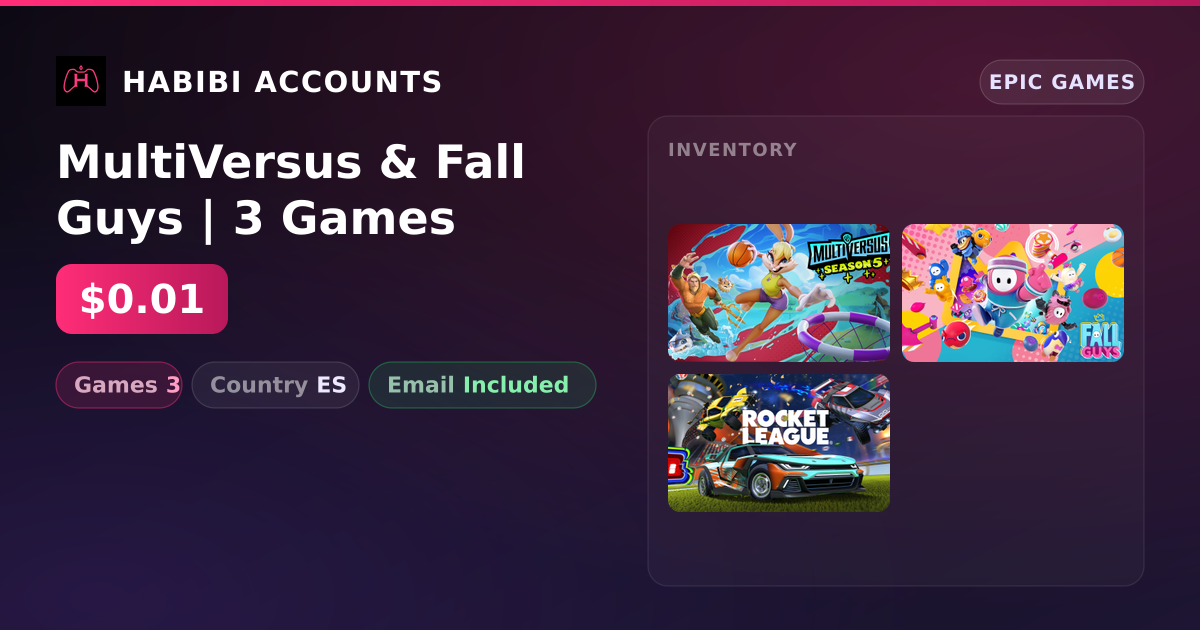 MultiVersus & Fall Guys | 3 Games — HabibiAccounts