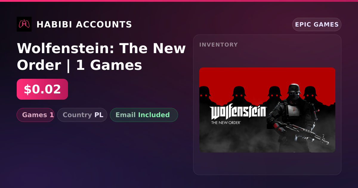 Wolfenstein: The New Order | 1 Games — HabibiAccounts