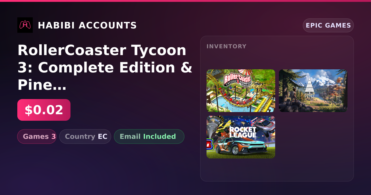 RollerCoaster Tycoon 3: Complete Edition & Pine | 3 Games — HabibiAccounts