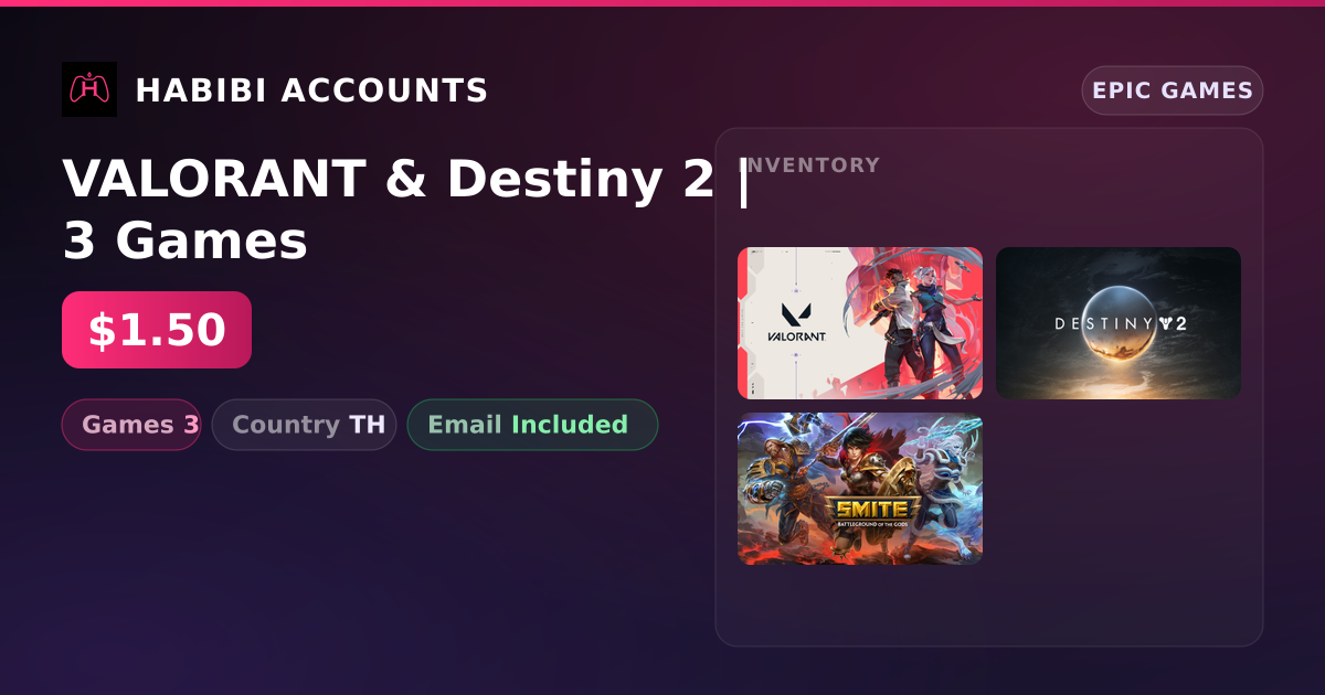 VALORANT & Destiny 2 | 3 Games — HabibiAccounts