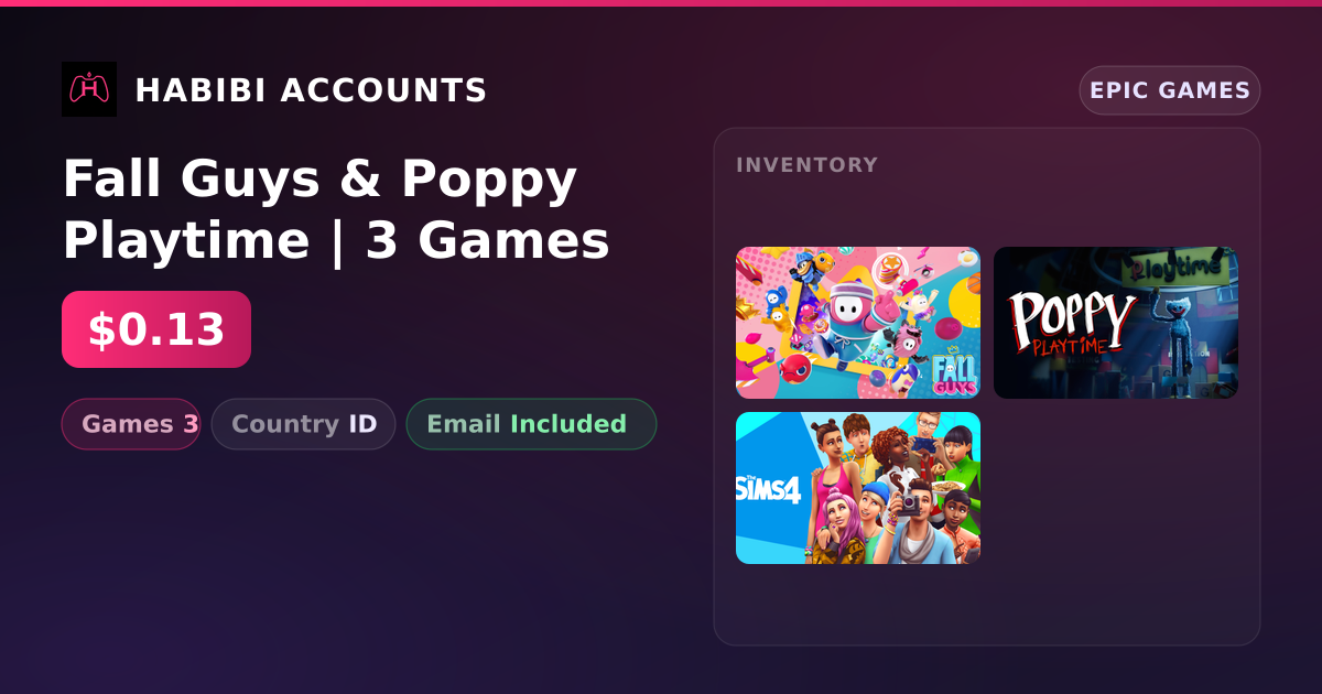 Fall Guys & Poppy Playtime | 3 Games — HabibiAccounts