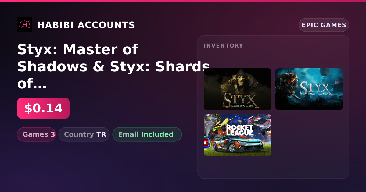 Styx: Master of Shadows & Styx: Shards of Darkness - Deluxe Edition | 3 Games — HabibiAccounts