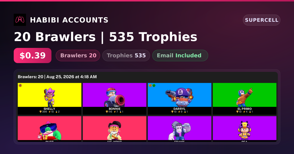 20 Brawlers | 535 Trophies — HabibiAccounts