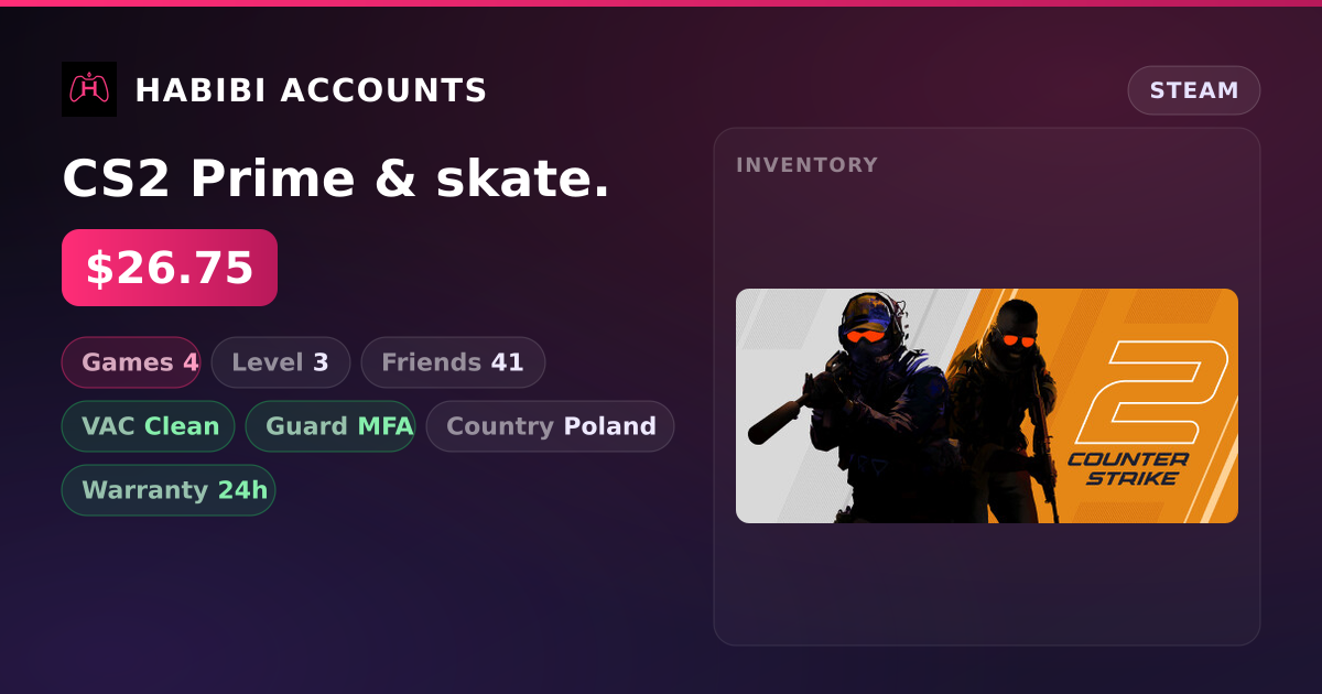 CS2 Prime & skate. — HabibiAccounts