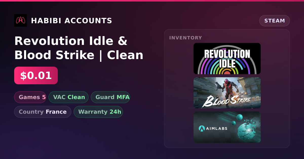 Revolution Idle & Blood Strike | Clean — HabibiAccounts