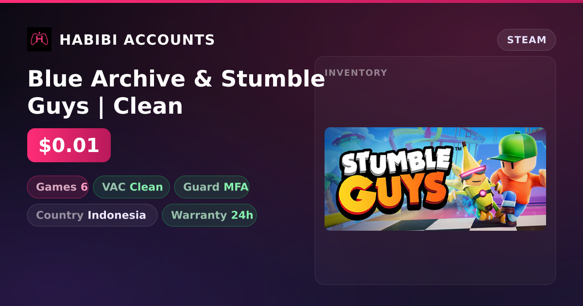 Blue Archive & Stumble Guys | Clean — HabibiAccounts
