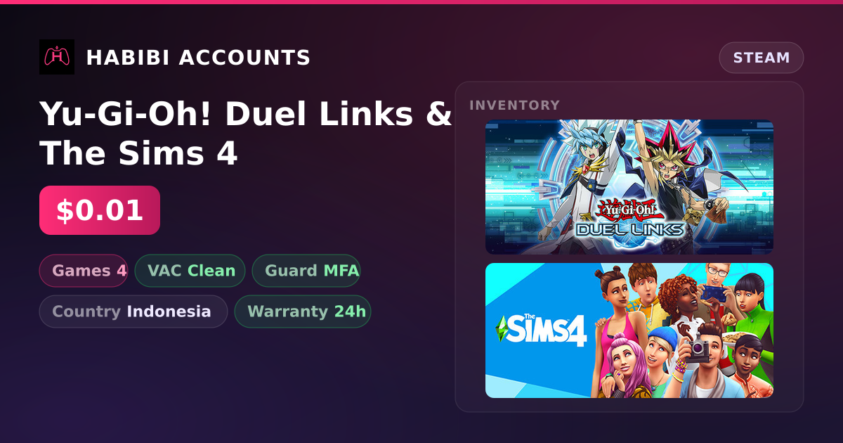 Yu-Gi-Oh! Duel Links & The Sims 4 — HabibiAccounts