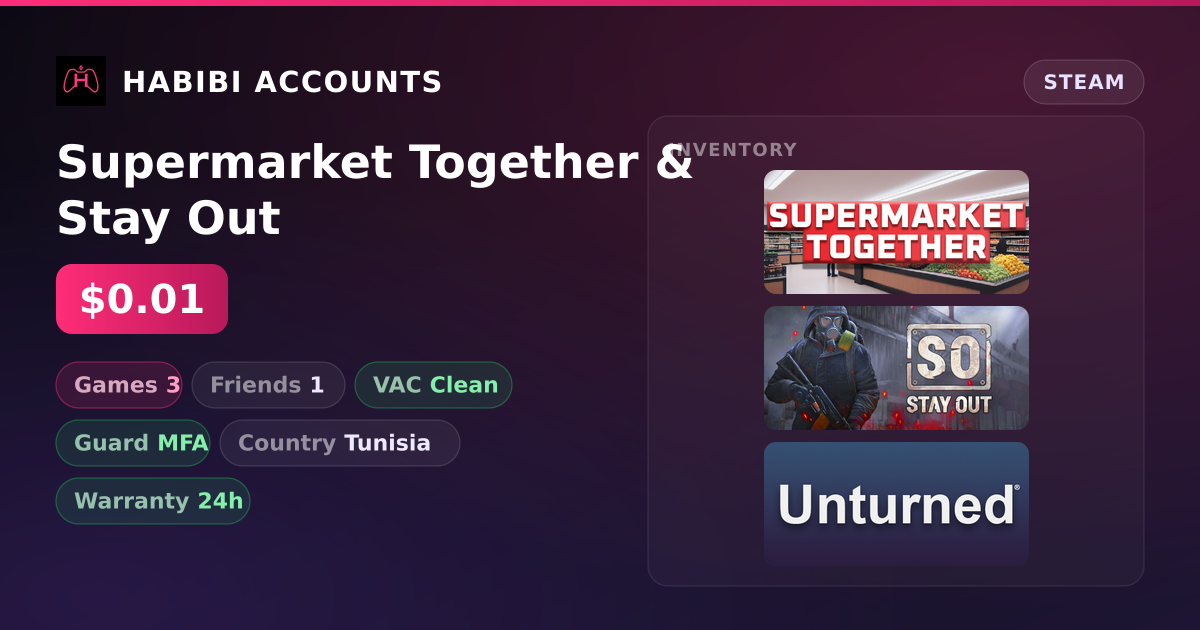 Supermarket Together & Stay Out — HabibiAccounts