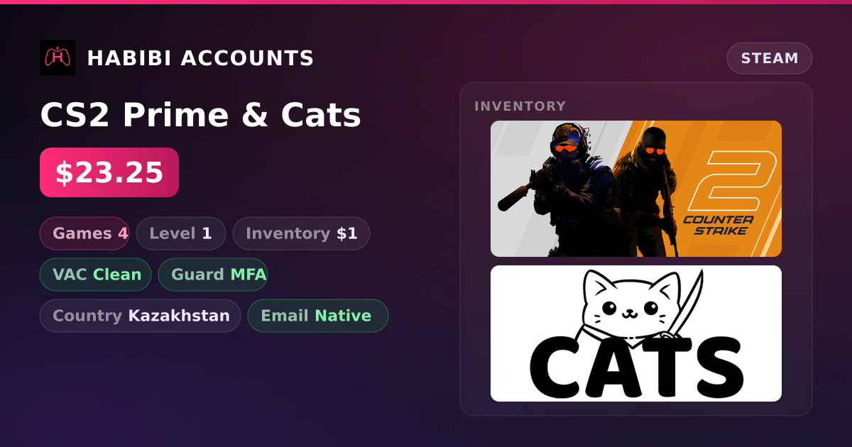 CS2 Prime & Cats — HabibiAccounts