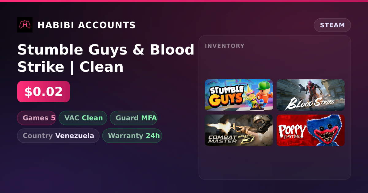 Stumble Guys & Blood Strike | Clean — HabibiAccounts