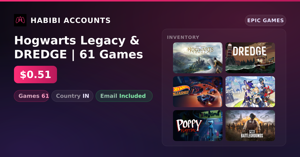 Hogwarts Legacy & DREDGE | 61 Games — HabibiAccounts