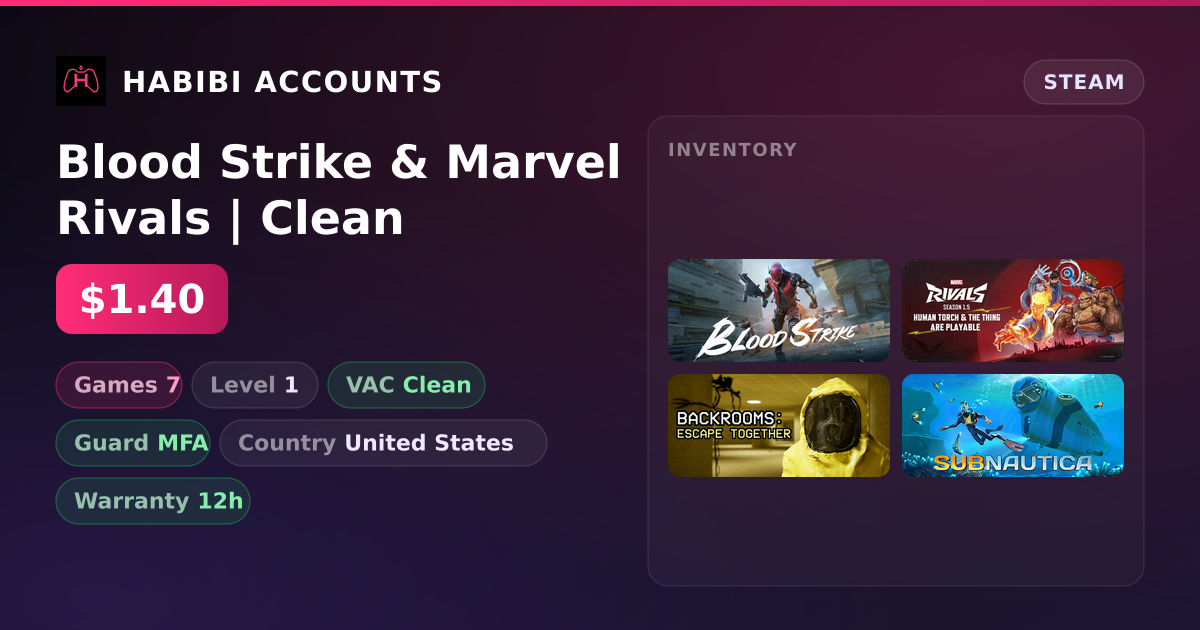 Blood Strike & Marvel Rivals | Clean — HabibiAccounts