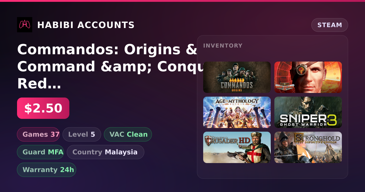 Commandos: Origins & Command &amp; Conquer Red Alert 2 and Yuri’s Revenge | 37 Games | Clean
