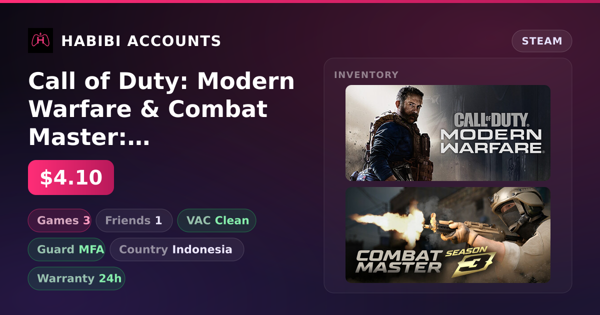 Call of Duty: Modern Warfare & Combat Master: Season 1 — HabibiAccounts