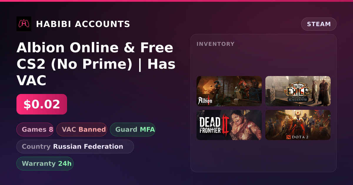 Albion Online & Free CS2 (No Prime) | Has VAC — HabibiAccounts