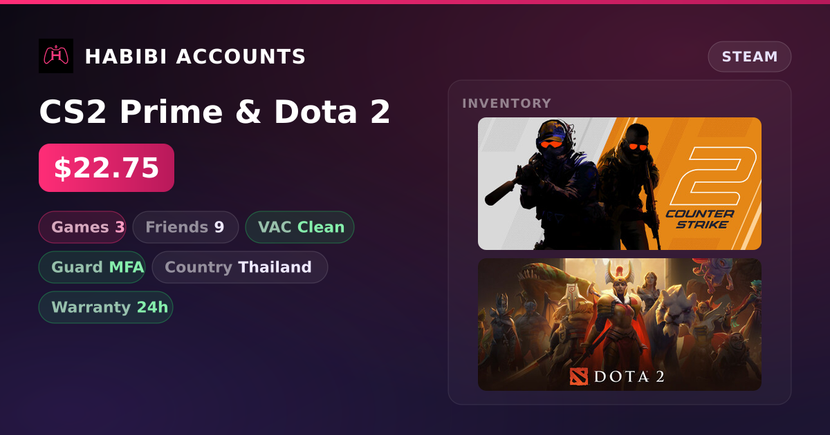 CS2 Prime & Dota 2