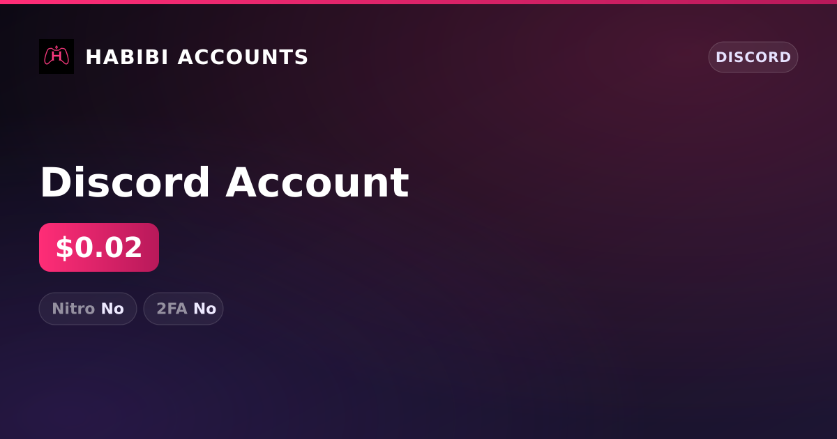 Discord Account — HabibiAccounts