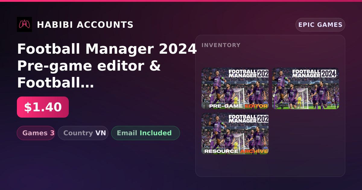 Football Manager 2024 Pre-game editor & Football Manager 2024 | 3 Games — HabibiAccounts
