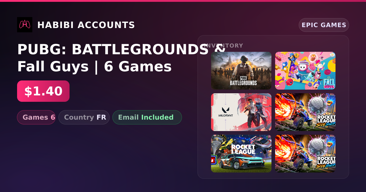 PUBG: BATTLEGROUNDS & Fall Guys | 6 Games — HabibiAccounts