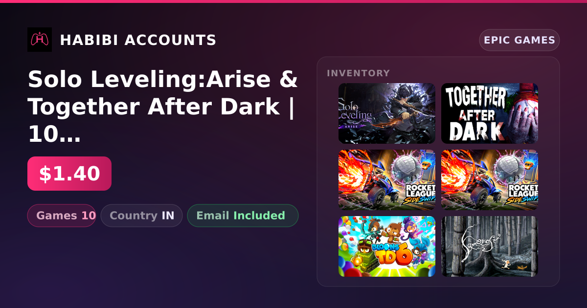 Solo Leveling:Arise & Together After Dark | 10 Games — HabibiAccounts