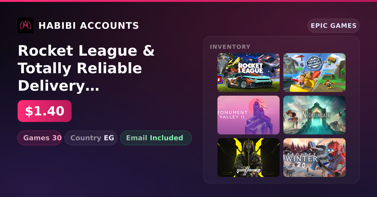 Rocket League & Totally Reliable Delivery Service | 30 Games — HabibiAccounts