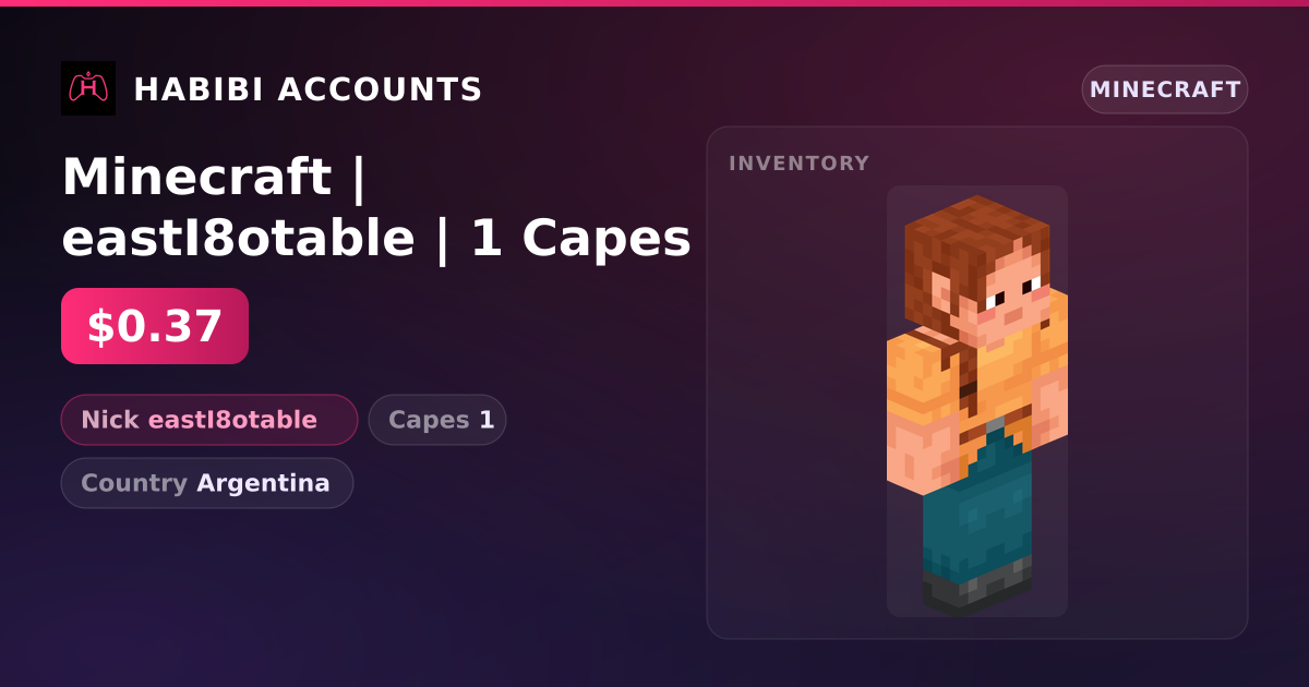 Minecraft | eastI8otable | 1 Capes — HabibiAccounts