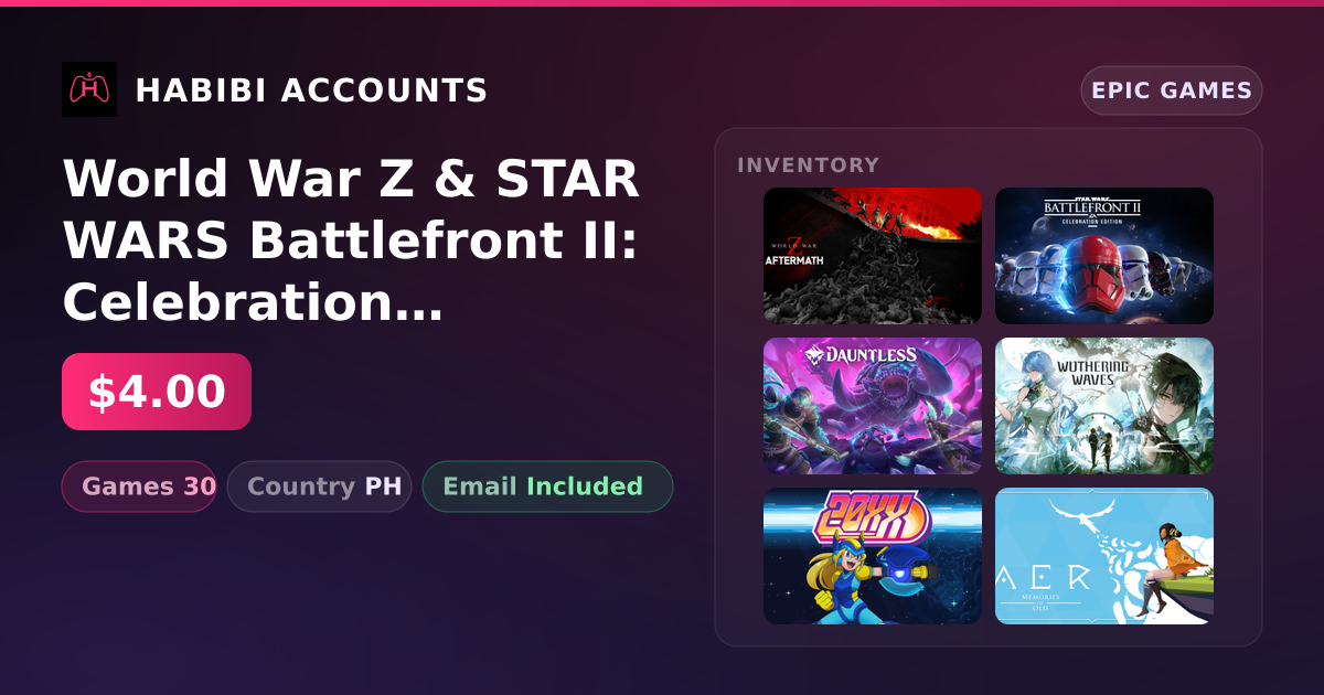 World War Z & STAR WARS Battlefront II: Celebration Edition | 30 Games