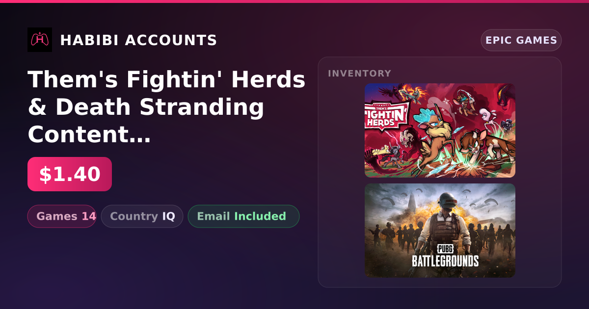 Them's Fightin' Herds & Death Stranding Content | 14 Games — HabibiAccounts