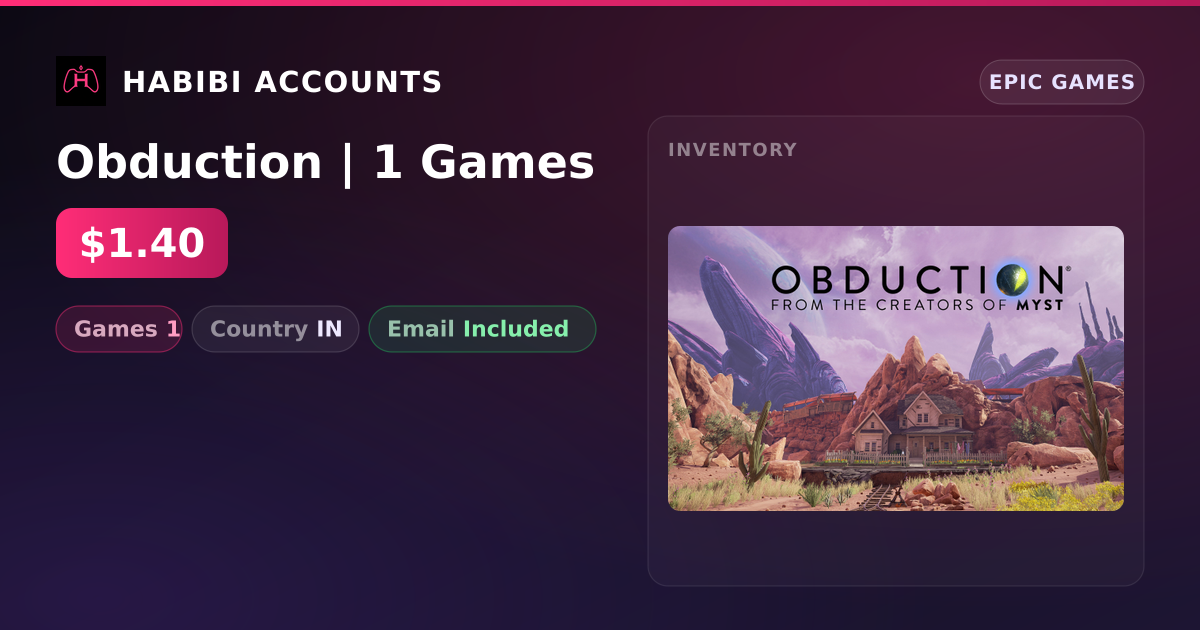 Obduction | 1 Games — HabibiAccounts
